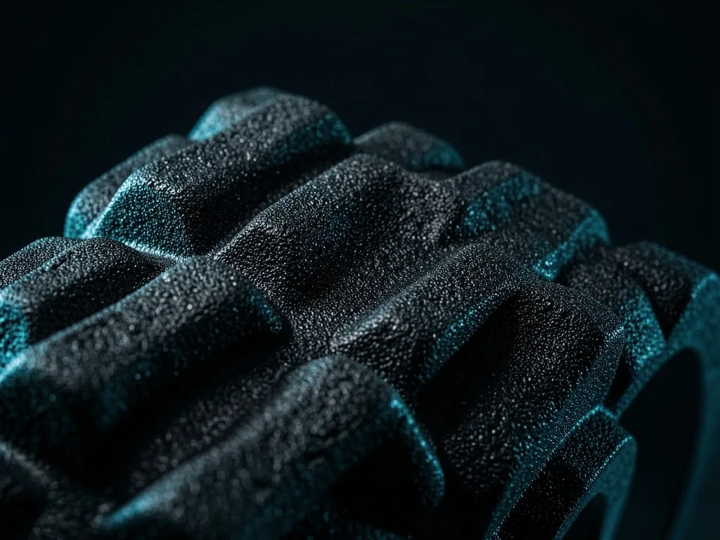 Foam roller surface texture in cyan light