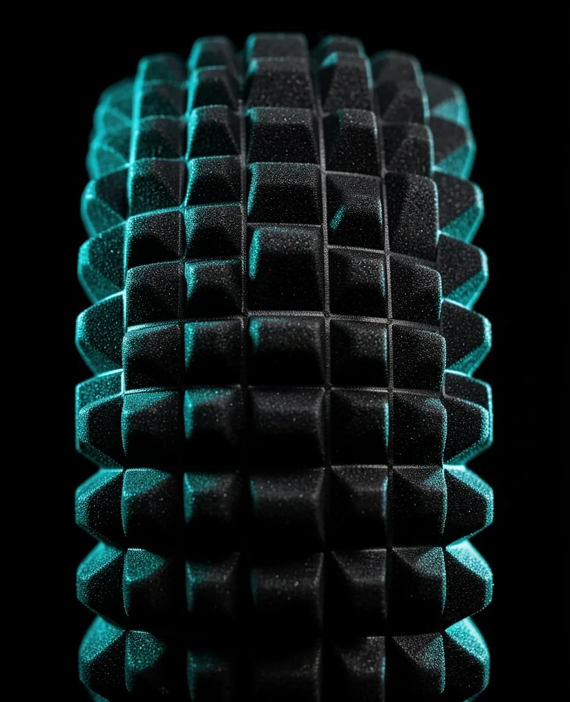 High-density foam roller with grid texture