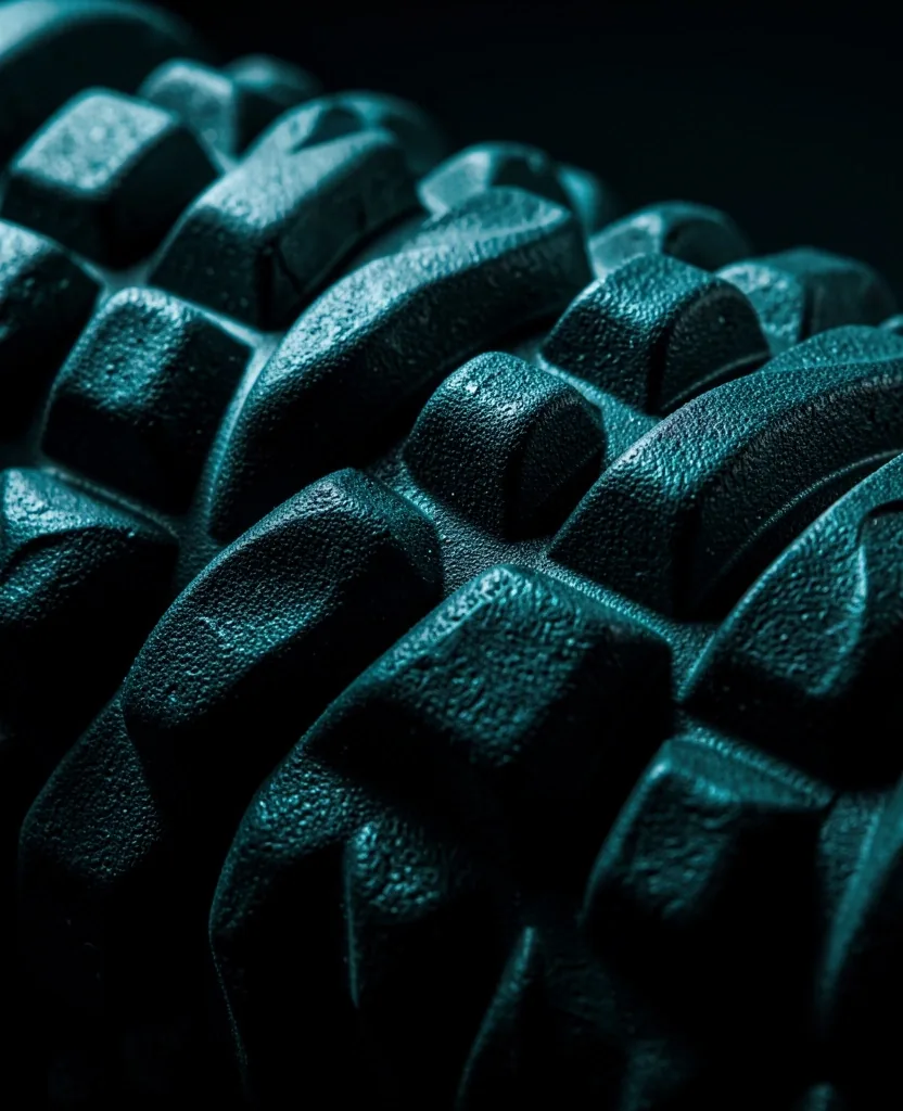 High-density EVA foam roller surface texture macro