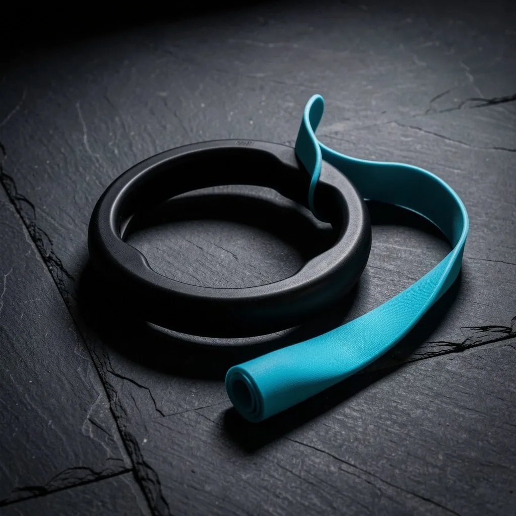 Pilates ring and resistance loop on a studio floor