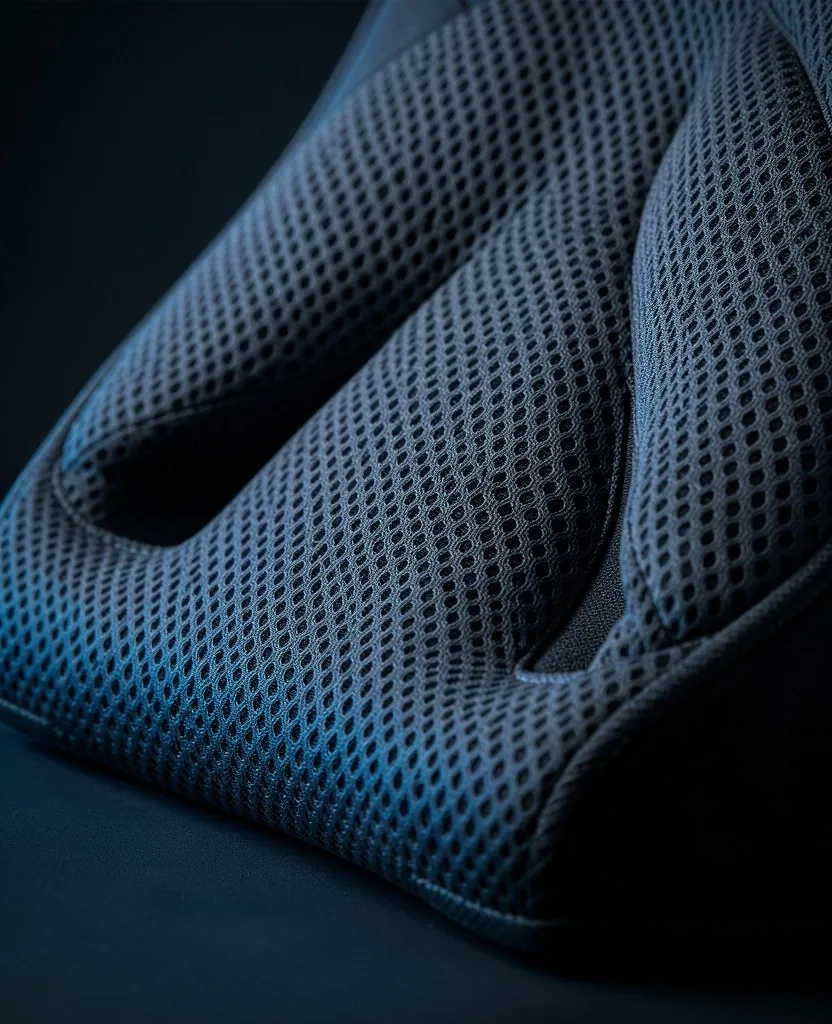 Ergonomic back support cushion on chair