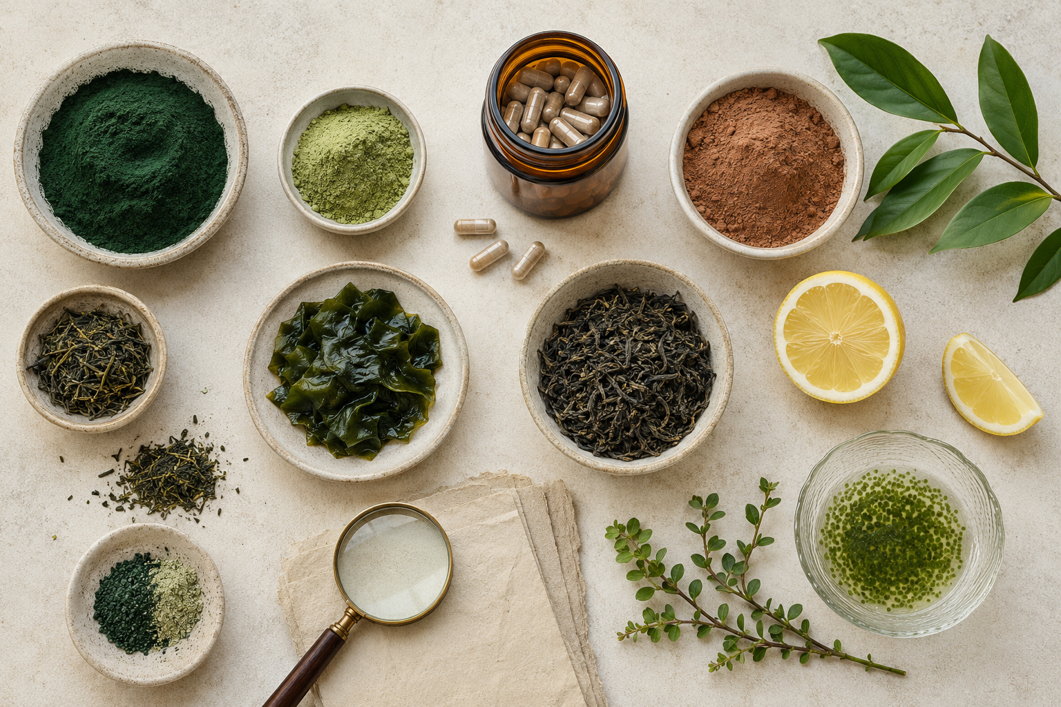Composición editorial de ingredientes botánicos